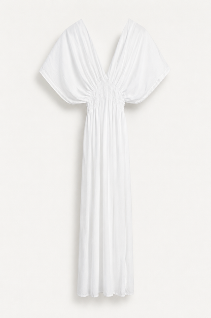 Handgemaakte Witte Maxi Jurk