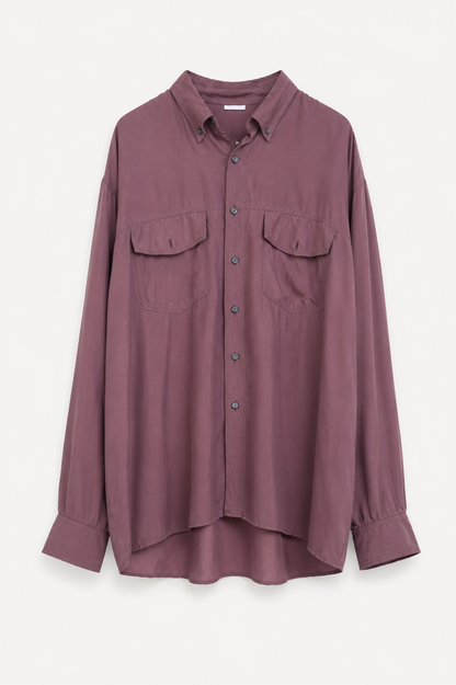 Vintage Zijden Blouse in Mauve